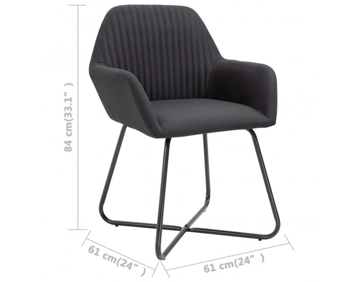 Sonata H Трапезни столове, 6 бр, черни, плат