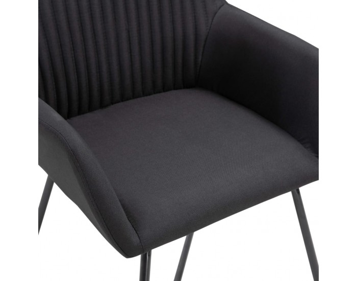 Sonata H Трапезни столове, 6 бр, черни, плат