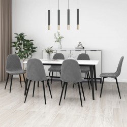 Sonata H Трапезни столове, 6 бр, светлосиви, кадифе - Трапезни столове