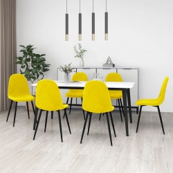Sonata H Трапезни столове, 6 бр, горчица, кадифе - Трапезни столове