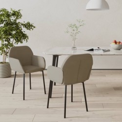 Sonata H Трапезни столове, 2 бр, светлосиви, кадифе - Трапезни столове