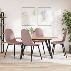 Sonata H Трапезни столове, 4 бр, розови, кадифе - Трапезни столове