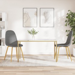 Sonata H Трапезни столове, 2 бр, светлосиви, кадифе - Трапезни столове