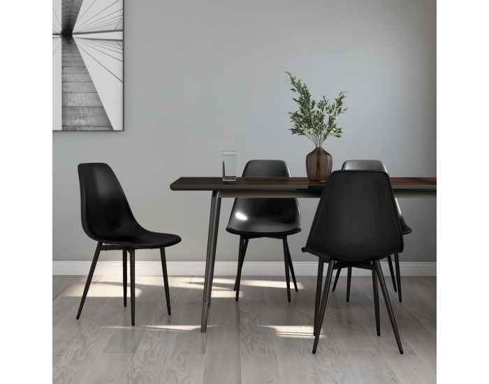 Sonata H Трапезни столове, 4 бр, черни, PP