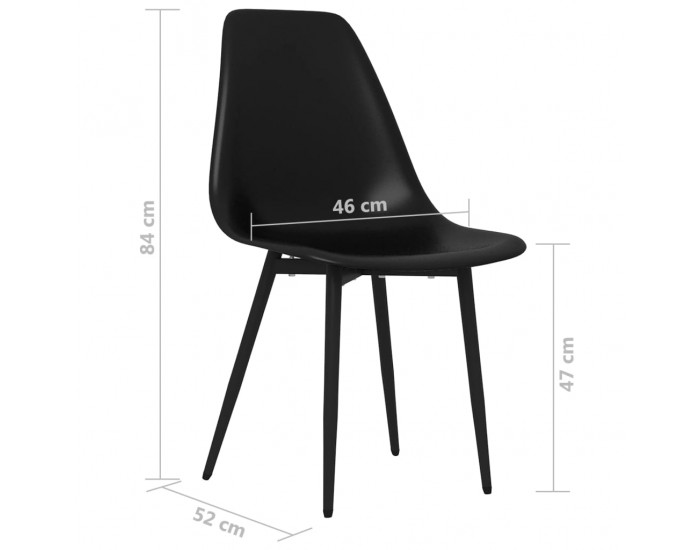 Sonata H Трапезни столове, 4 бр, черни, PP