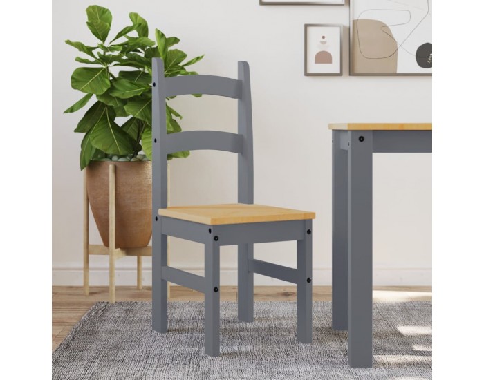 Sonata H Трапезни столове 2 бр сиви 40x46x99 см бор масив Sonata H Трапезни столове 2 бр сиви 40x46x99 см бор масив