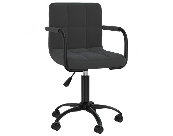 Sonata H Въртящи се трапезни столове, 6 бр, черни, кадифе