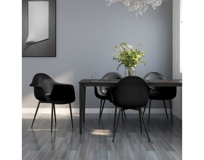 Sonata H Трапезни столове, 4 бр, черни, PP