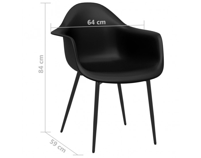 Sonata H Трапезни столове, 4 бр, черни, PP