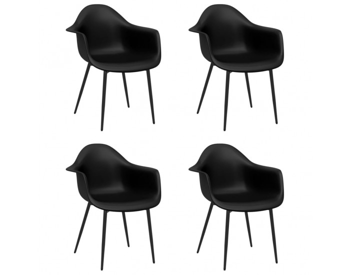 Sonata H Трапезни столове, 4 бр, черни, PP