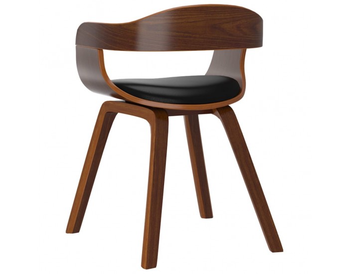 Sonata H Трапезни столове, 6 бр, черно, извито дърво и изкуствена кожа