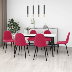 Sonata H Трапезни столове, 6 бр, виненочервени, кадифе - Трапезни столове