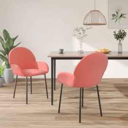 Sonata H Трапезни столове, 2 бр, розови, кадифе - Трапезни столове