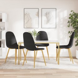 Sonata H Трапезни столове, 4 бр, черни, кадифе - Трапезни столове