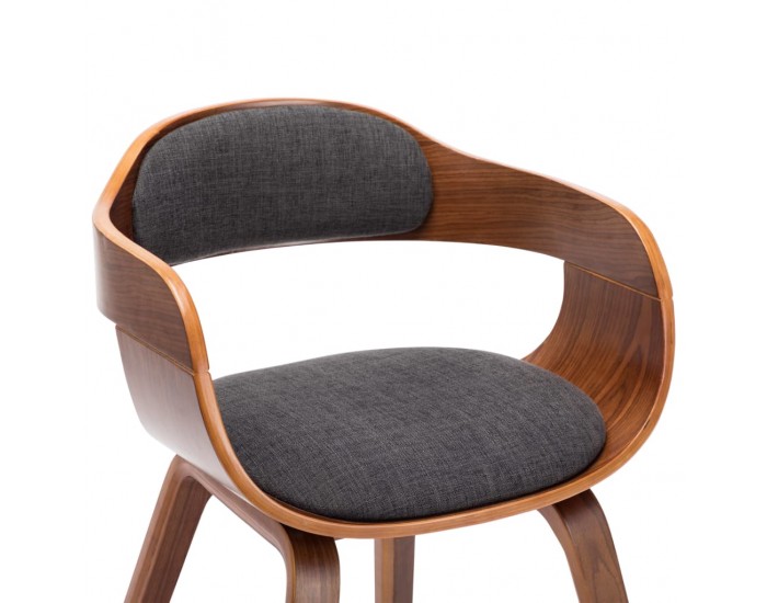 Sonata H Трапезни столове, 6 бр, тъмносиви, текстил и извито дърво