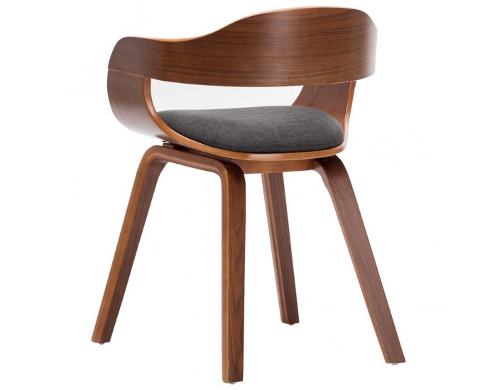 Sonata H Трапезни столове, 6 бр, тъмносиви, текстил и извито дърво