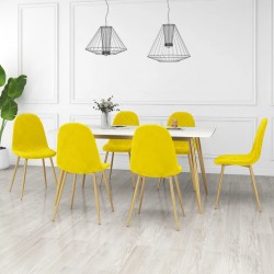 Sonata H Трапезни столове, 6 бр, горчица, кадифе - Трапезни столове