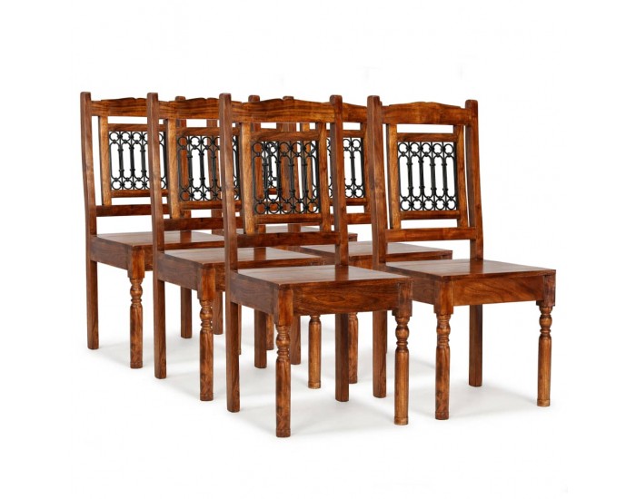 Sonata H Трапезни столове, 6 бр, масивно дърво, класически