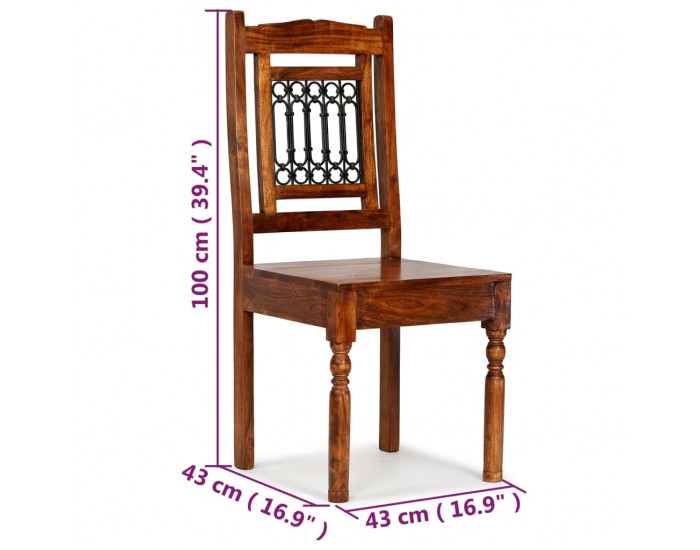 Sonata H Трапезни столове, 6 бр, масивно дърво, класически