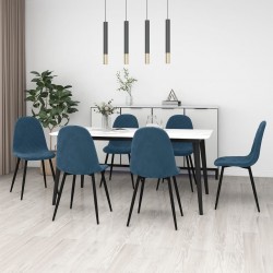Sonata H Трапезни столове, 6 бр, сини, кадифе - Трапезни столове