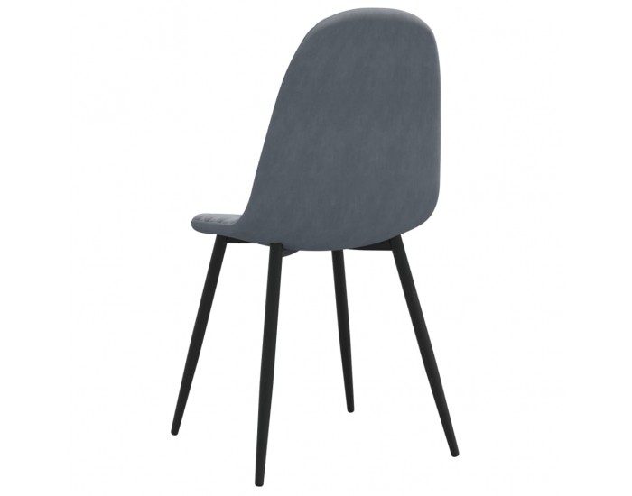 Sonata H Трапезни столове, 6 бр, тъмносиви, кадифе