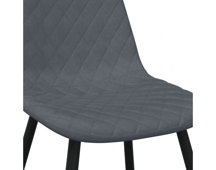 Sonata H Трапезни столове, 6 бр, тъмносиви, кадифе