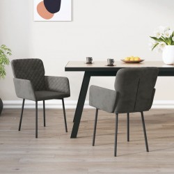 Sonata H Трапезни столове, 2 бр, тъмносиви, кадифе - Трапезни столове