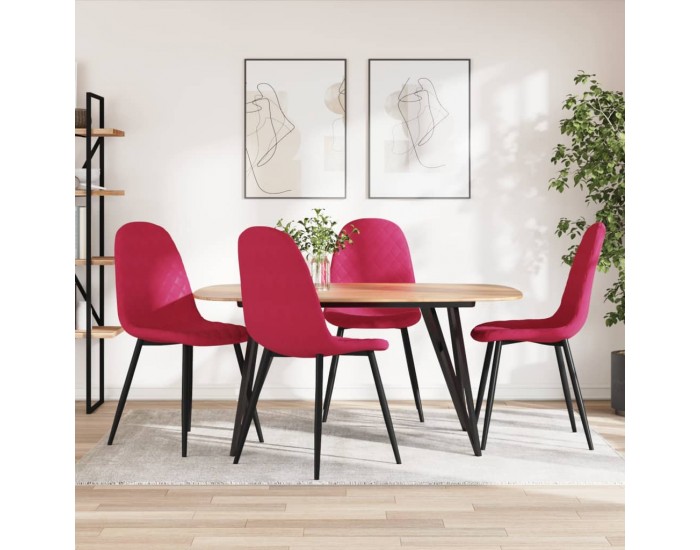 Sonata H Трапезни столове, 4 бр, виненочервени, кадифе Sonata H Трапезни столове, 4 бр, виненочервени, кадифе