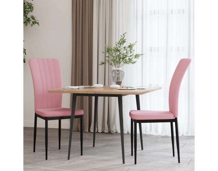 Sonata H Трапезни столове, 2 бр, розови, кадифе