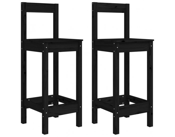 Sonata H Бар столове 2 бр черни 40x41,5x112 см борово дърво масив Sonata H Бар столове 2 бр черни 40x41,5x112 см борово дърво масив