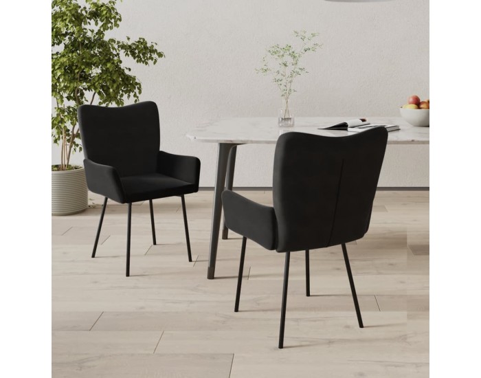 Sonata H Трапезни столове, 2 бр, черни, кадифе