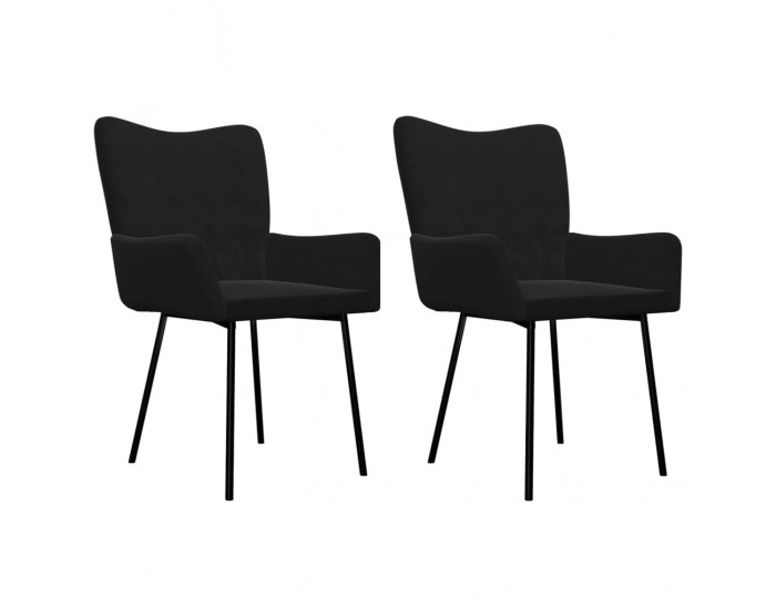 Sonata H Трапезни столове, 2 бр, черни, кадифе