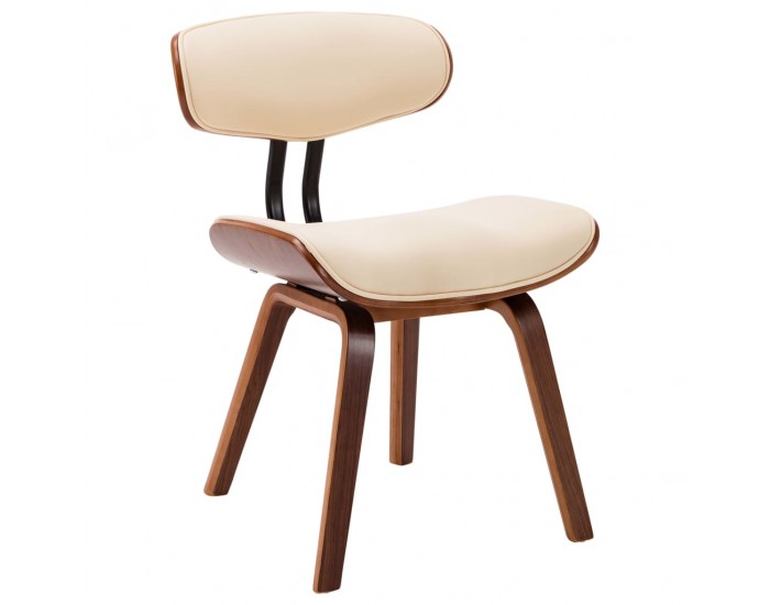 Sonata H Трапезни столове, 6 бр, кремави, извито дърво и изкуствена кожа