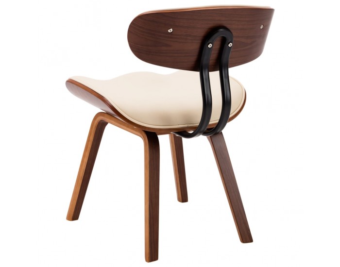 Sonata H Трапезни столове, 6 бр, кремави, извито дърво и изкуствена кожа