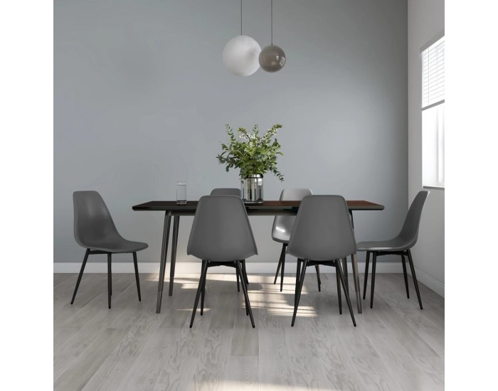 Sonata H Трапезни столове, 6 бр, сиви, PP