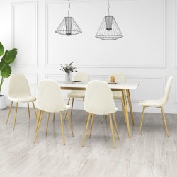 Sonata H Трапезни столове, 6 бр, кремавобели, кадифе - Трапезни столове