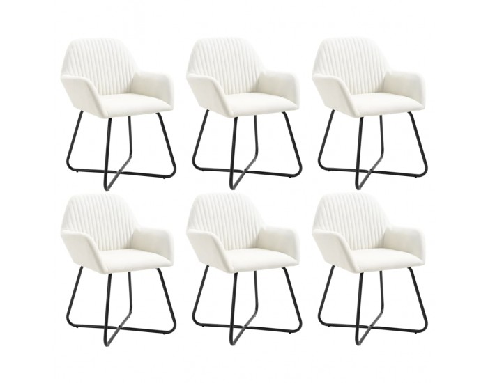 Sonata H Трапезни столове, 6 бр, кремави, плат