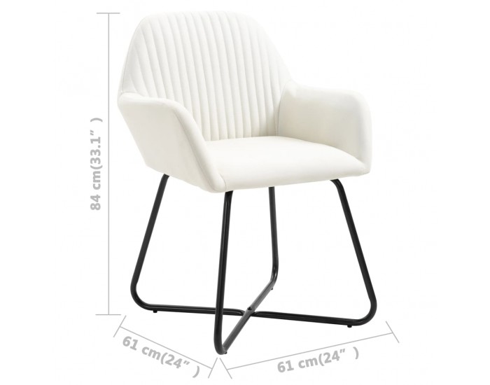 Sonata H Трапезни столове, 6 бр, кремави, плат