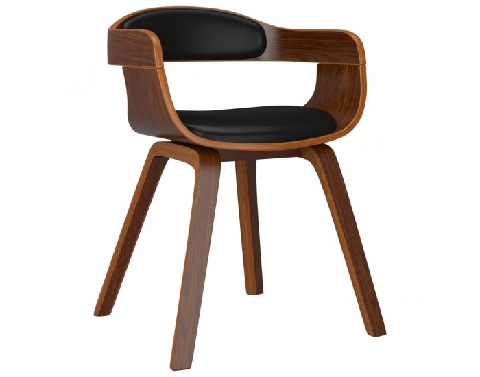 Sonata H Трапезни столове, 4 бр, черни, извито дърво и изкуствена кожа