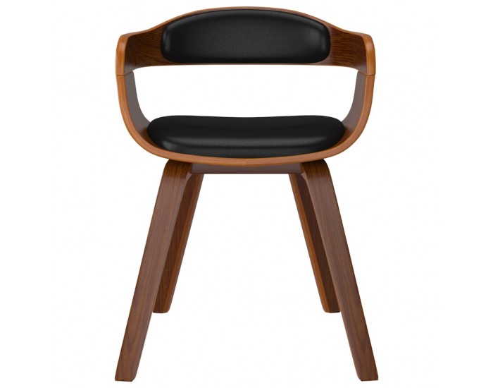 Sonata H Трапезни столове, 4 бр, черни, извито дърво и изкуствена кожа