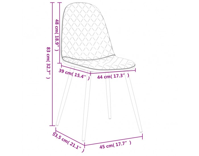 Sonata H Трапезни столове, 6 бр, светлосиви, кадифе