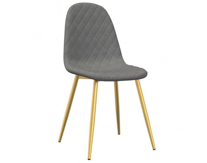 Sonata H Трапезни столове, 6 бр, светлосиви, кадифе