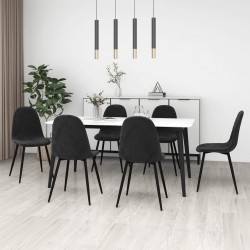 Sonata H Трапезни столове, 6 бр, черни, кадифе - Трапезни столове
