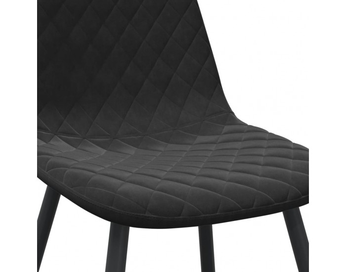 Sonata H Трапезни столове, 6 бр, черни, кадифе