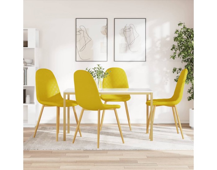 Sonata H Трапезни столове, 4 бр, горчица, кадифе Sonata H Трапезни столове, 4 бр, горчица, кадифе