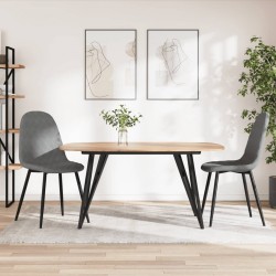 Sonata H Трапезни столове, 2 бр, светлосиви, кадифе - Трапезни столове