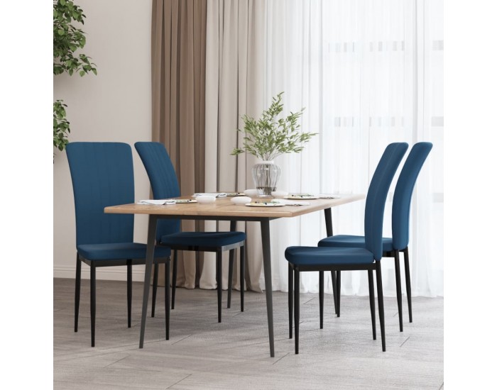 Sonata H Трапезни столове, 4 бр, сини, кадифе