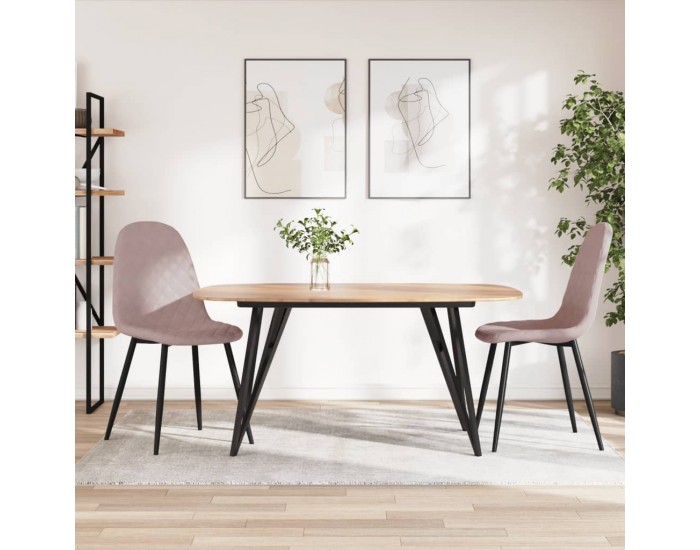 Sonata H Трапезни столове, 2 бр, розови, кадифе