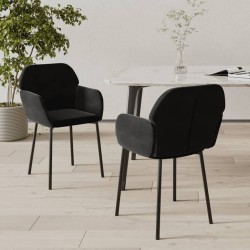 Sonata H Трапезни столове, 2 бр, черни, кадифе - Трапезни столове