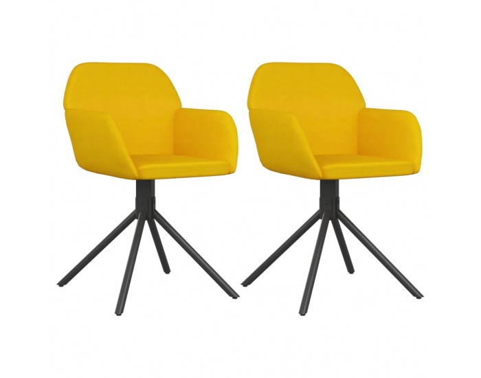 Sonata H Въртящи трапезни столове, 2 бр, жълти, кадифе